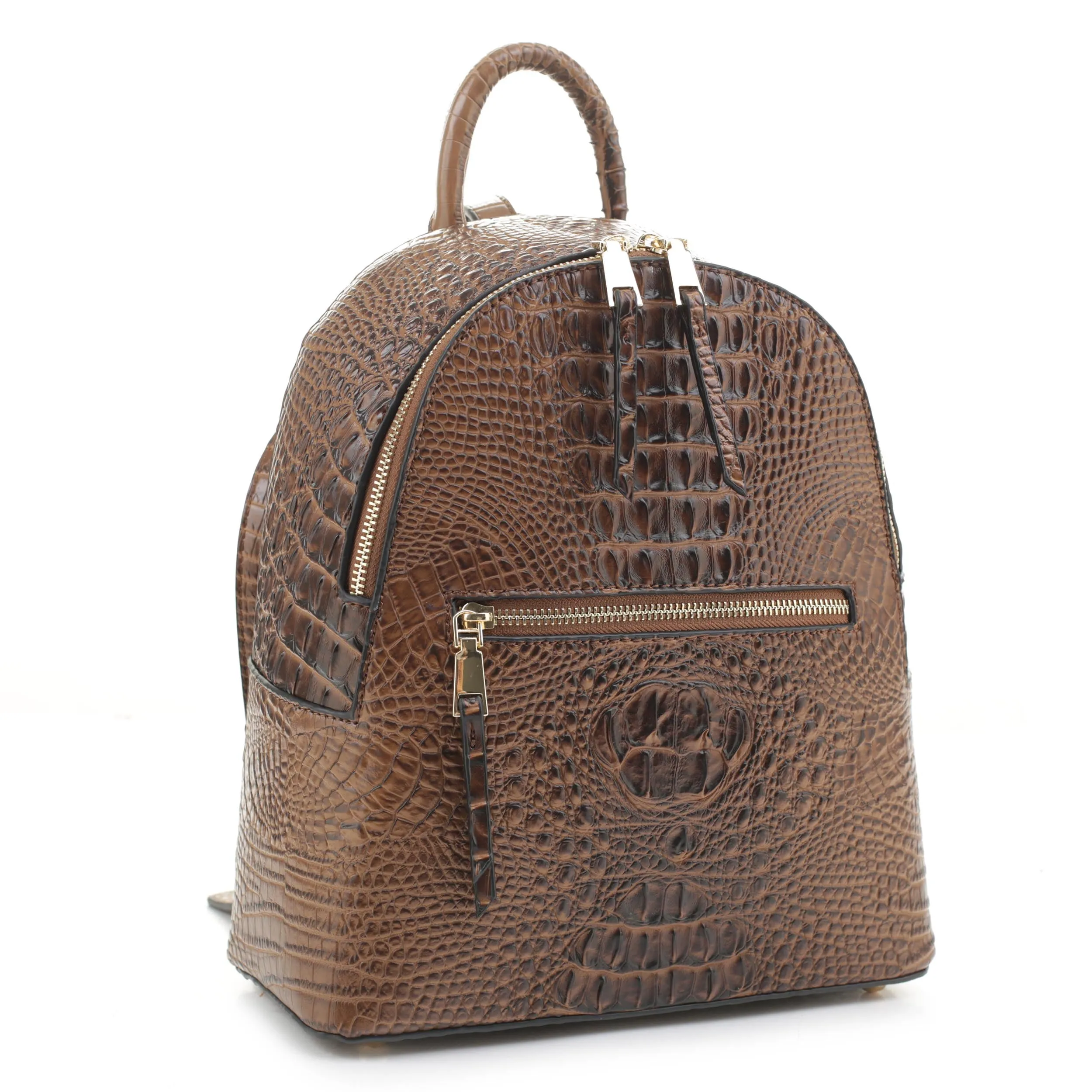 CR20202 Crocodile Embossed Leather Backpack