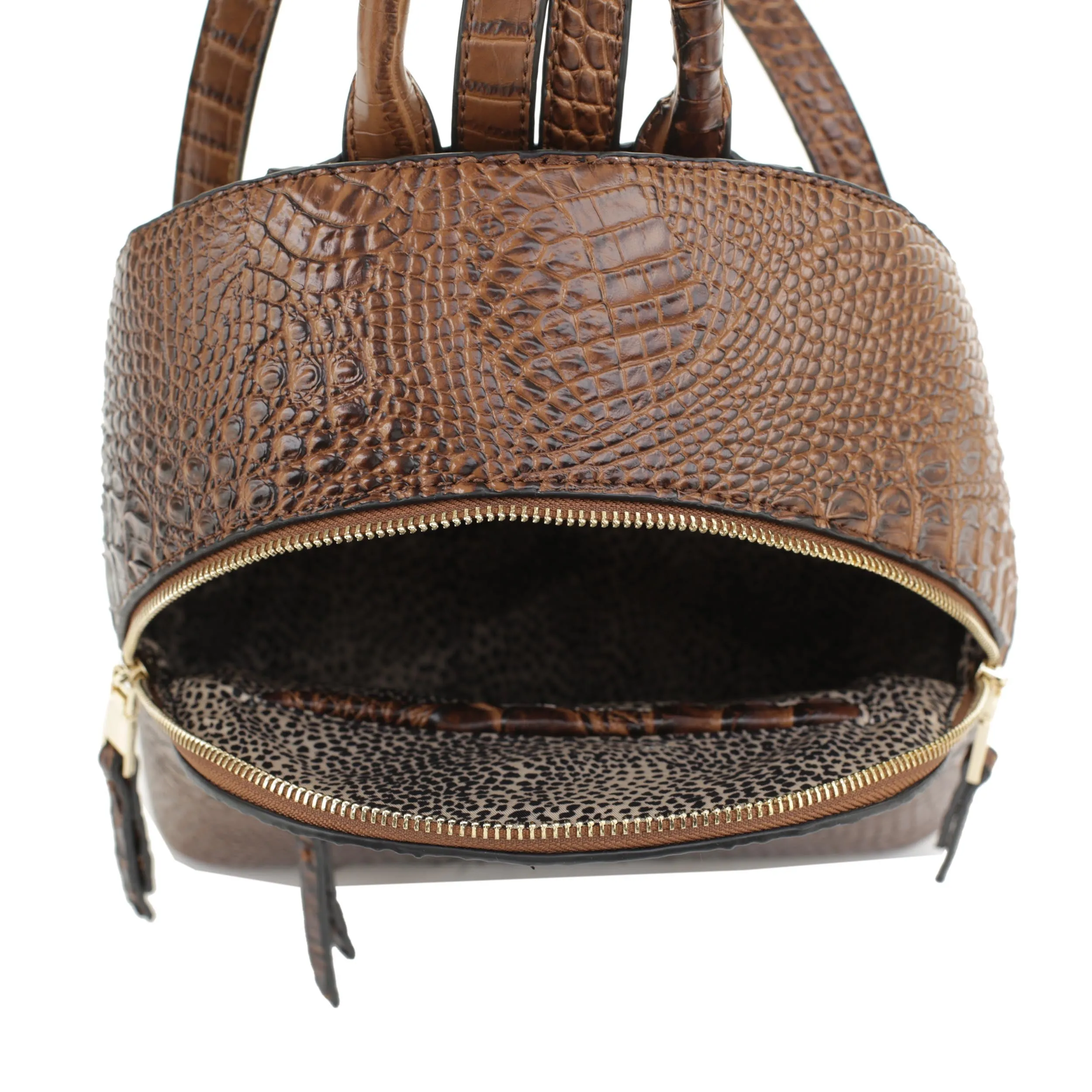 CR20202 Crocodile Embossed Leather Backpack
