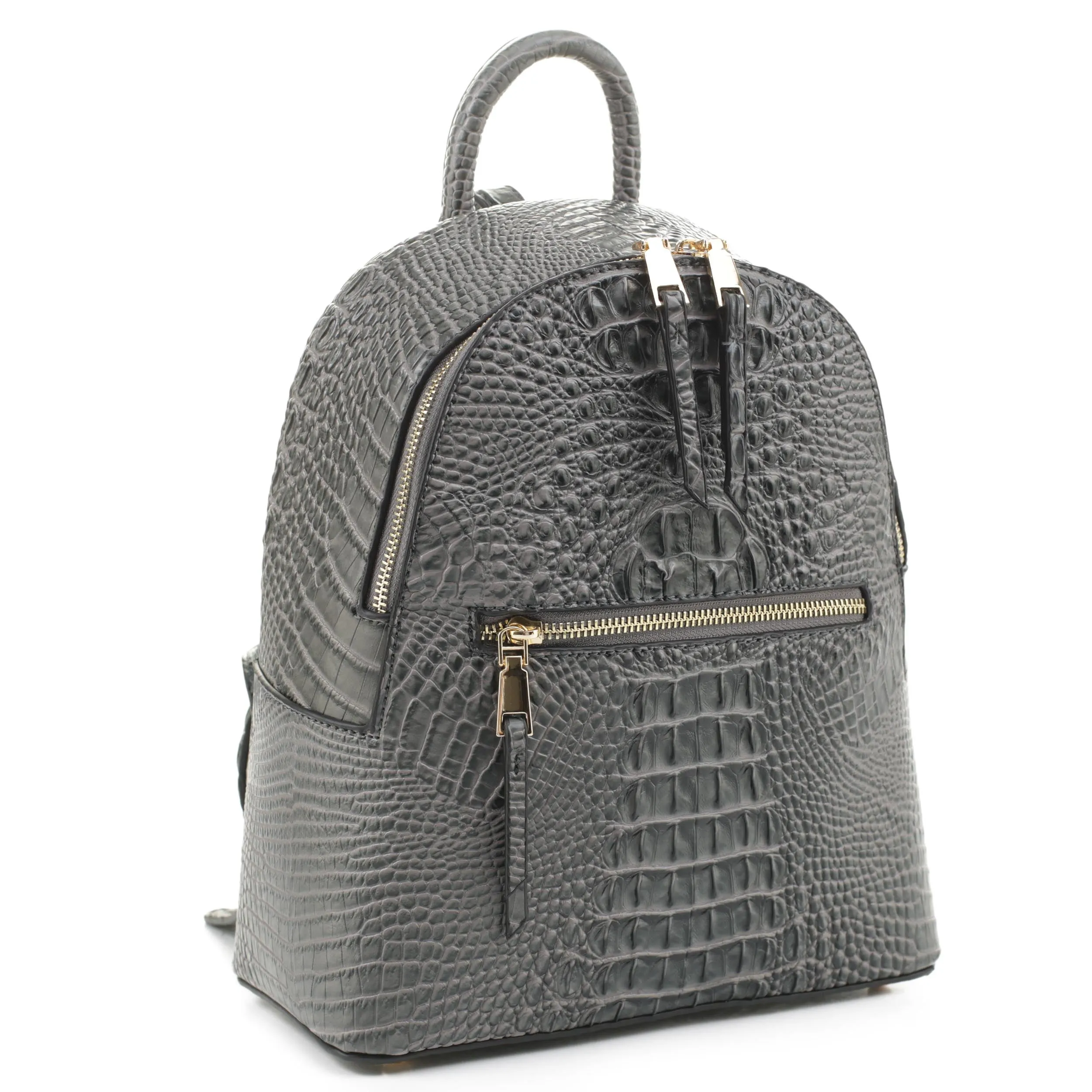 CR20202 Crocodile Embossed Leather Backpack