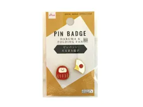 Pin Badge (Daruma Folding Fan)